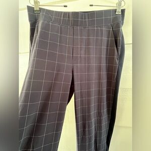 Athleta Brooklyn Textured Ankle Pant Blue Plaid 8T
